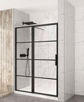 Zitta Materia 60 inch matte black alcove shower door