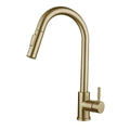 Modern Luxury Brushed Gold Kitchen Faucet, 2 Function Pull Out