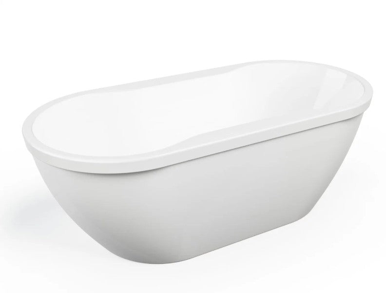 Baignoire îlot autoportante en acrylique Neptune Berlin F2 3260 AFR avec drain central, de couleur blanche