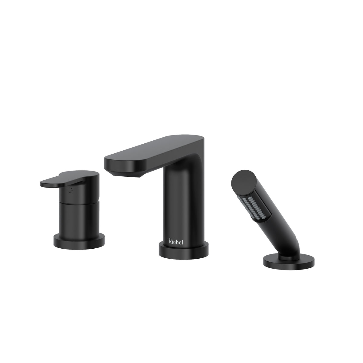 Riobel TIN10 Interval 3-hole deck mount tub filler trim in black