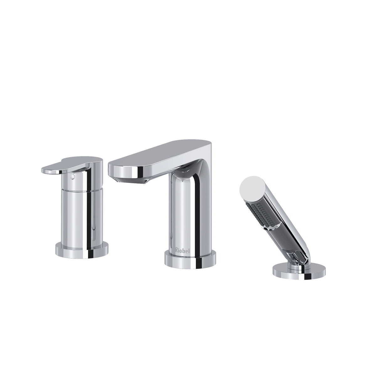 Riobel TIN16 Interval 3-hole pressure balance deck mount tub filler trim in chrome