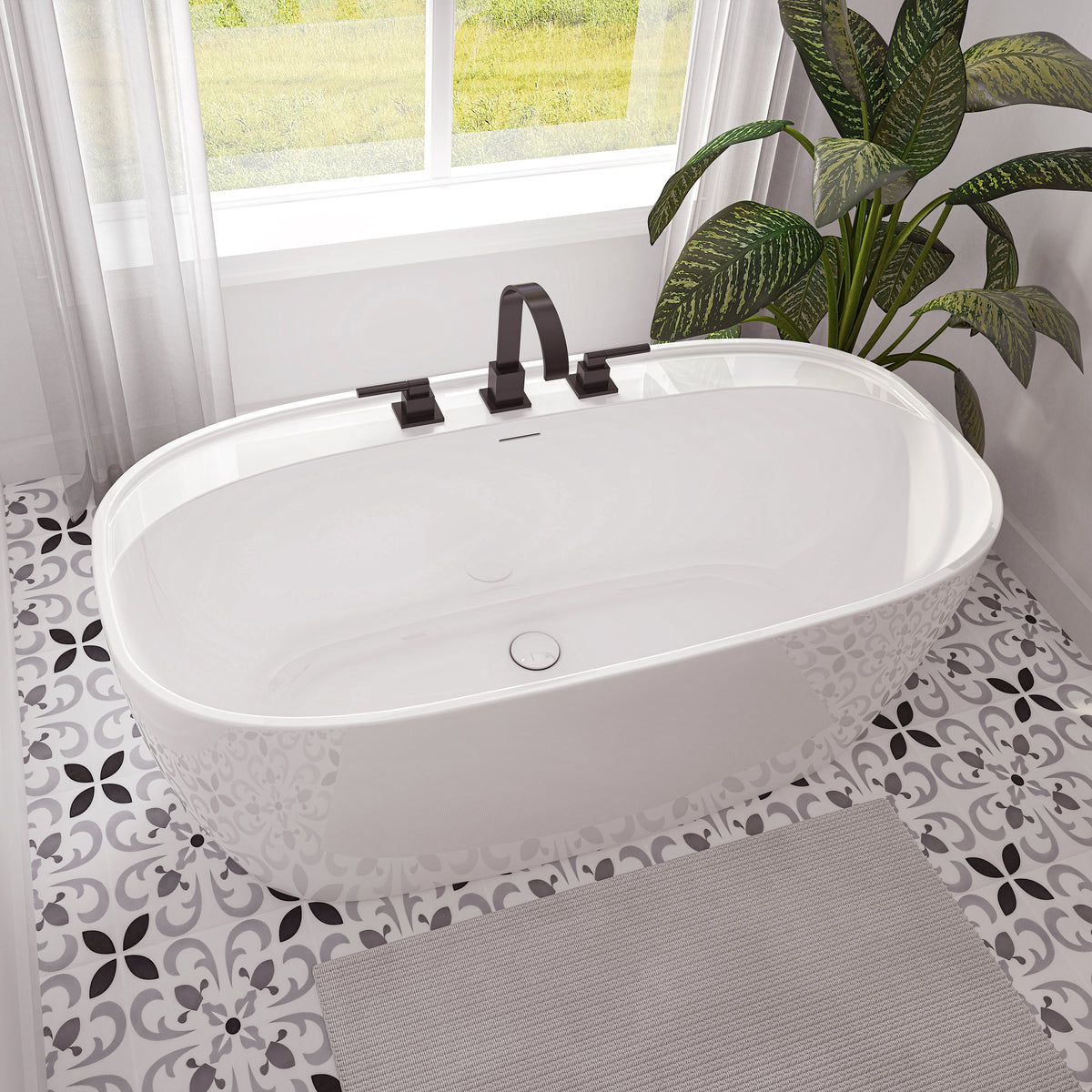 Alaro 5528 acrylic freestanding bathtub detail view