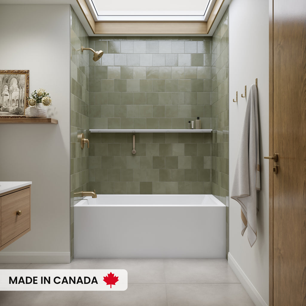 Clermont acrylic alcove bathtub installed view