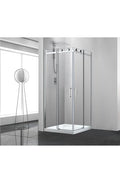 Zitta Bellini 36 x 36 chrome clear square corner shower door