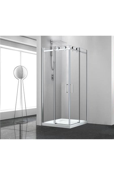 Zitta Bellini 36 x 36 chrome clear square corner shower door